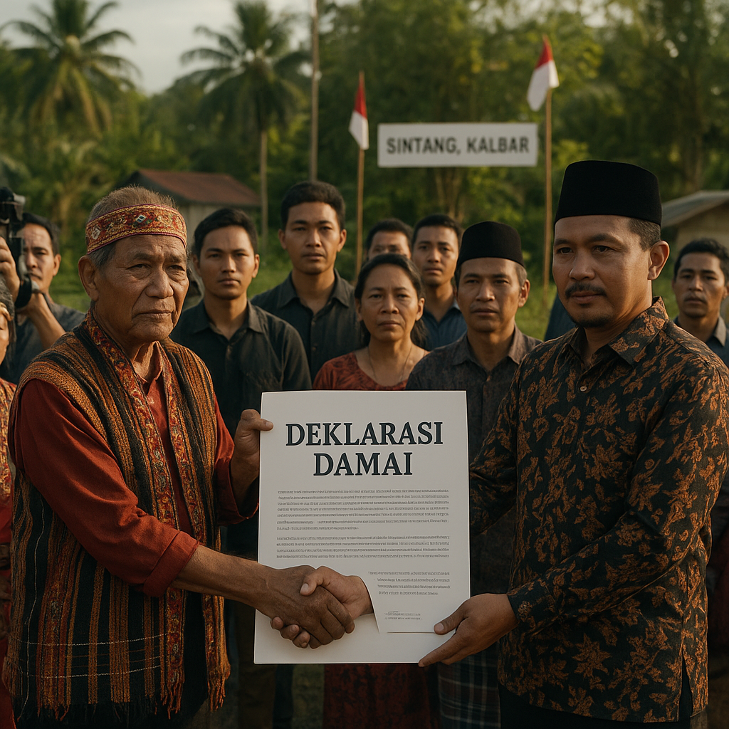 Masyarakat Adat Dayak dan Madura di Kalimantan Barat Membangun Deklarasi Damai Pasca Konflik Agraria