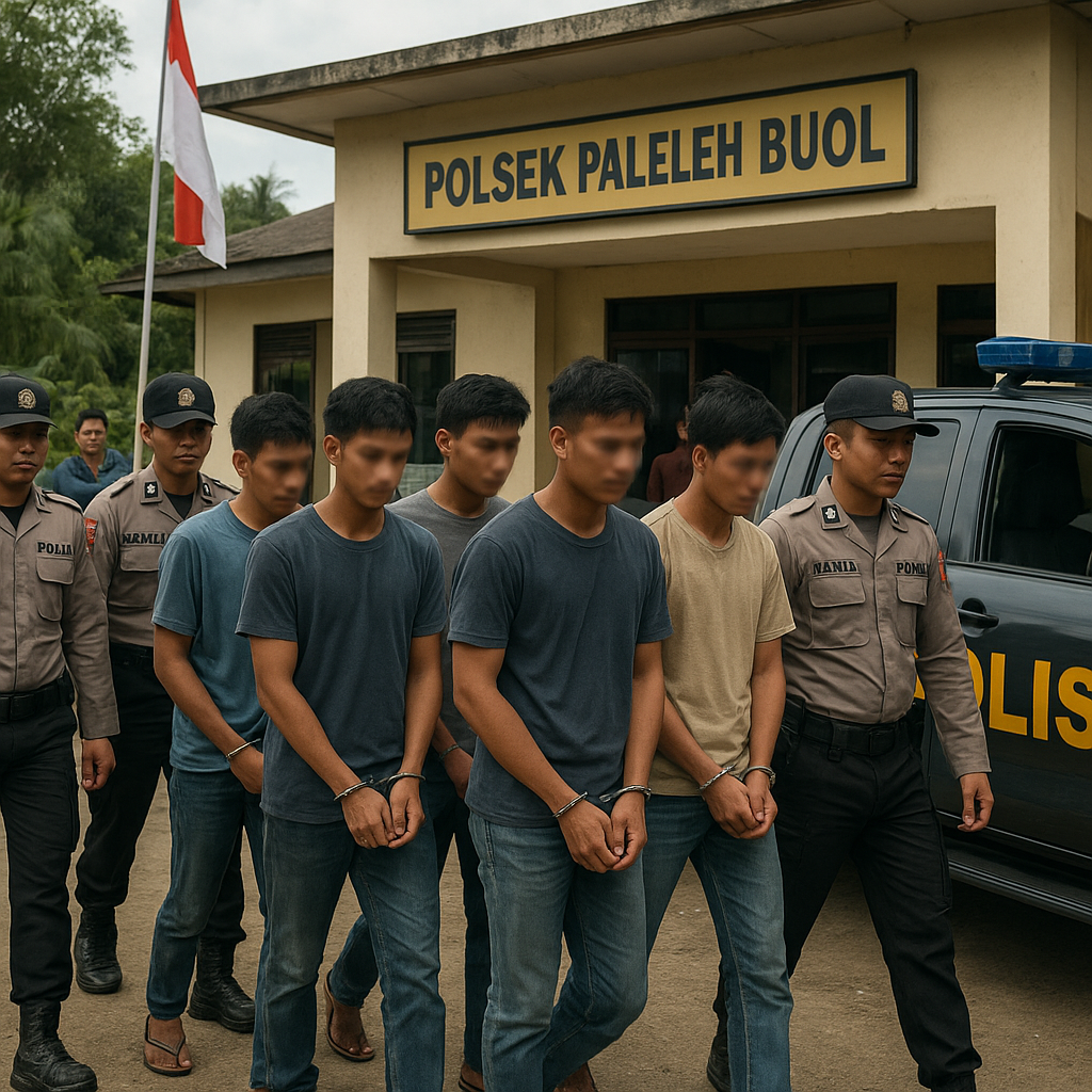 Polsek Paleleh Buol Amankan 9 Pemuda Tersangka Tawuran Antar Desa