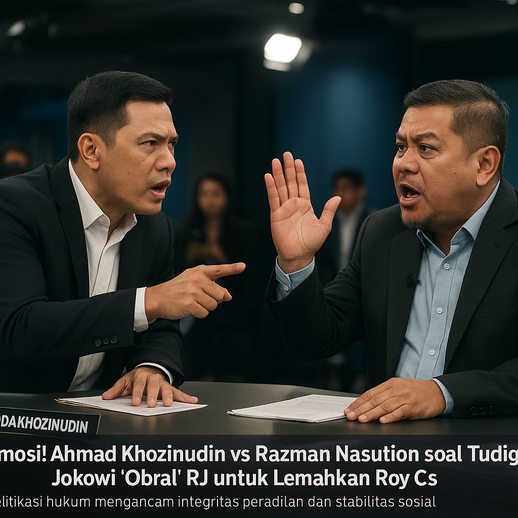 Emosi! Ahmad Khozinudin vs Razman Nasution soal Tudingan Jokowi 'Obral' RJ untuk Lemahkan Roy Cs