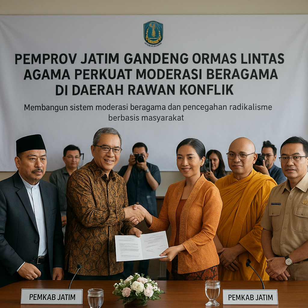 Pemprov Jatim Gandeng Ormas Lintas Agama Perkuat Moderasi Beragama di Daerah Rawan Konflik