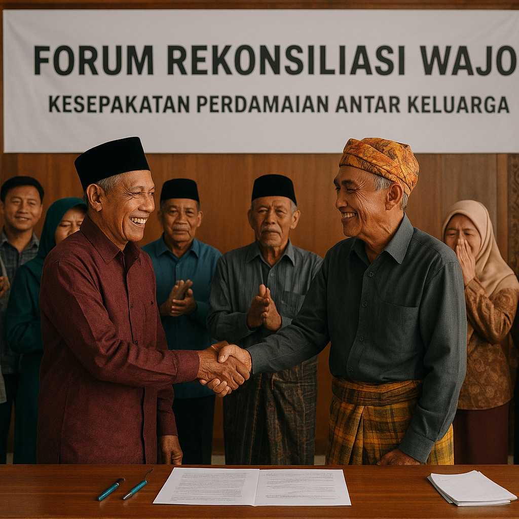 Forum Rekonsiliasi Wajo Hasilkan Kesepakatan Damai Antar-Keluarga Besar setelah 20 Tahun Bermusuhan