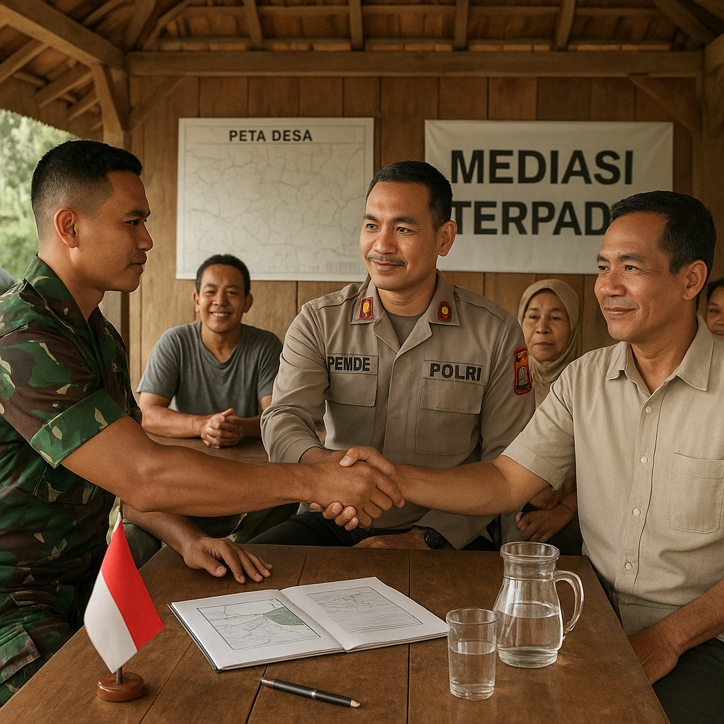 Sinergitas TNI-Polri dan Pemerintah Desa Selesaikan Sengketa Harta Gono Gini