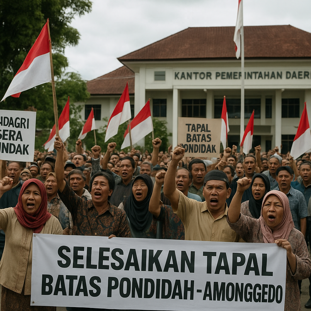 Massa Desak Kemendagri Segera Selesaikan Sengketa Tapal Batas Pondidaha-Amonggedo di Konawe