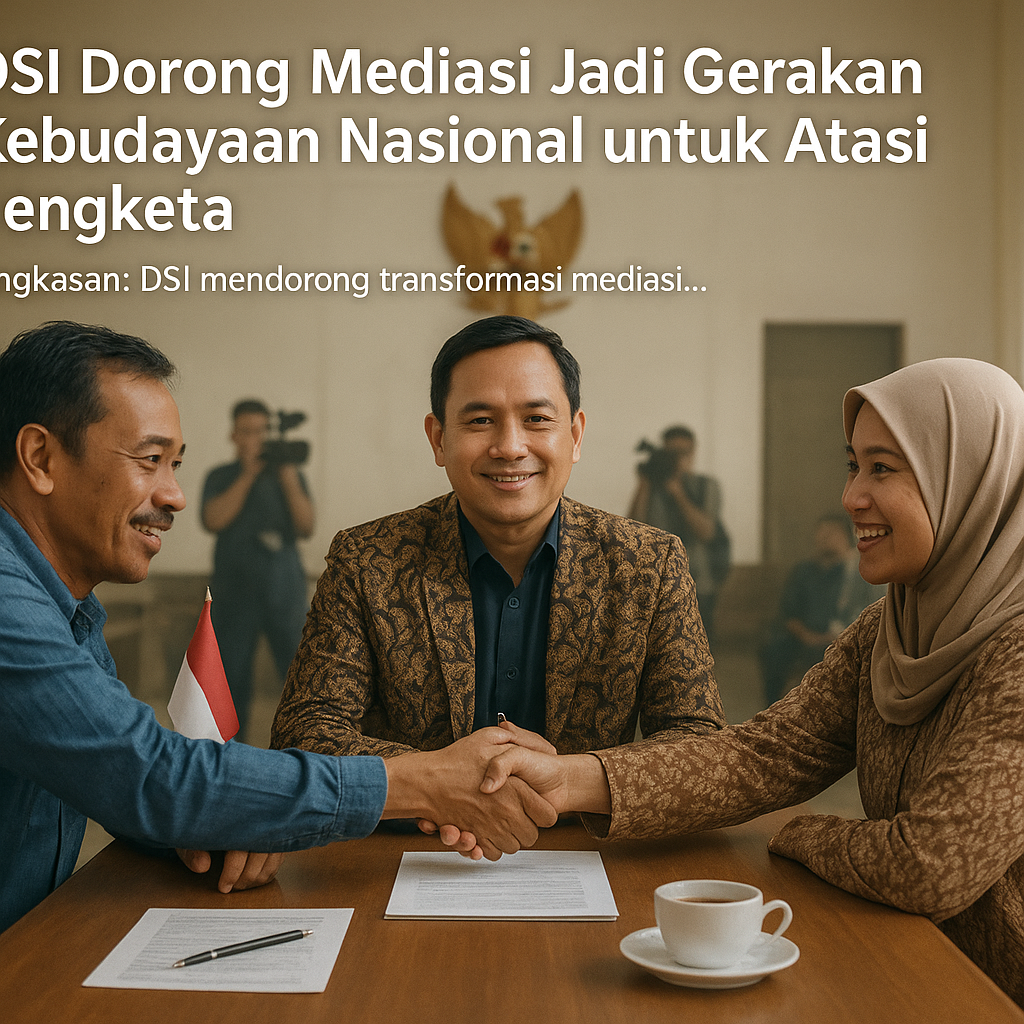 DSI Dorong Mediasi Jadi Gerakan Kebudayaan Nasional untuk Atasi Sengketa
