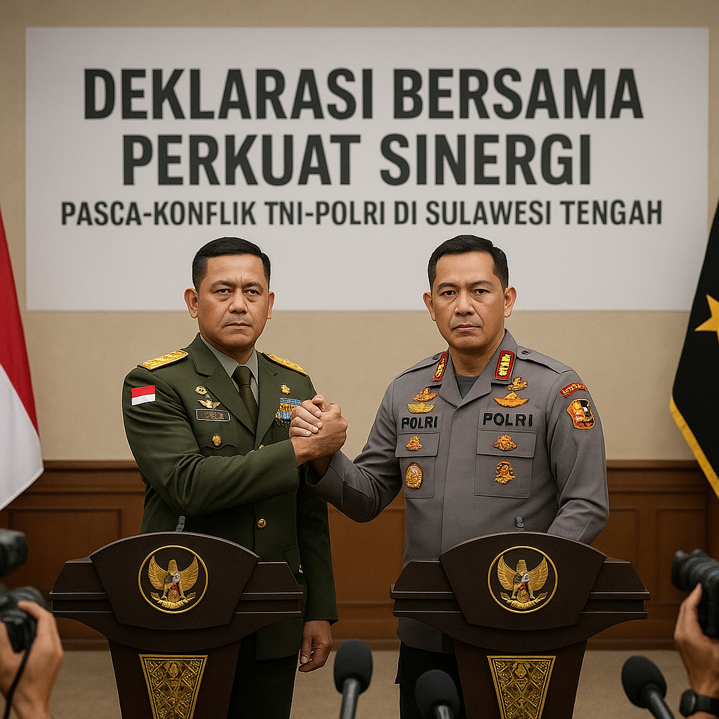 Pasca-Konflik TNI-Polri di Sulawesi Tengah, KASAD dan KAPOLRI Gelar Deklarasi Bersama Perkuat Sinergi