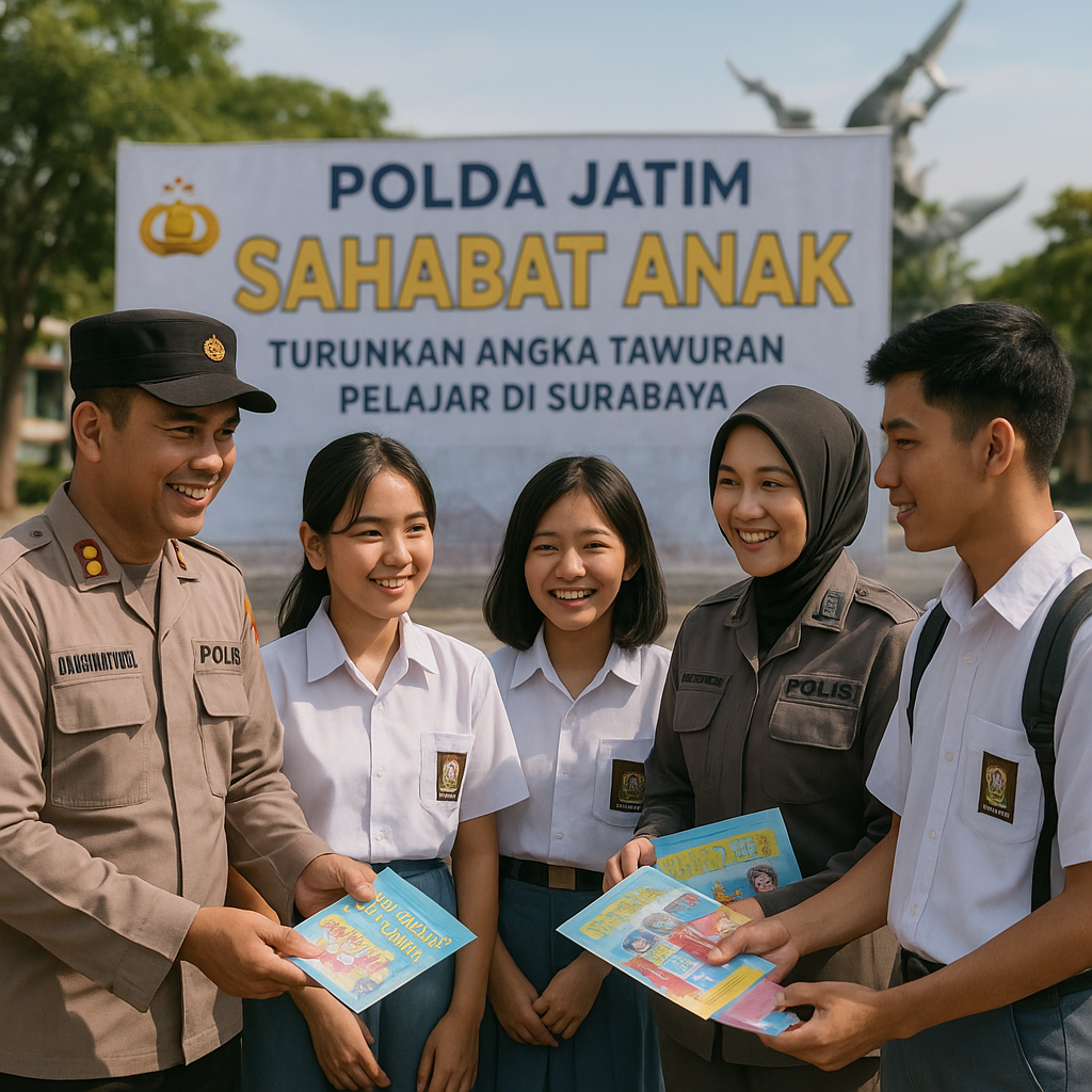 Polda Jatim Luncurkan Program "Sahabat Anak" untuk Turunkan Angka Tawuran Pelajar di Surabaya