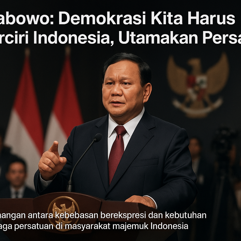 Prabowo: Demokrasi Kita Harus Berciri Indonesia, Utamakan Persatuan