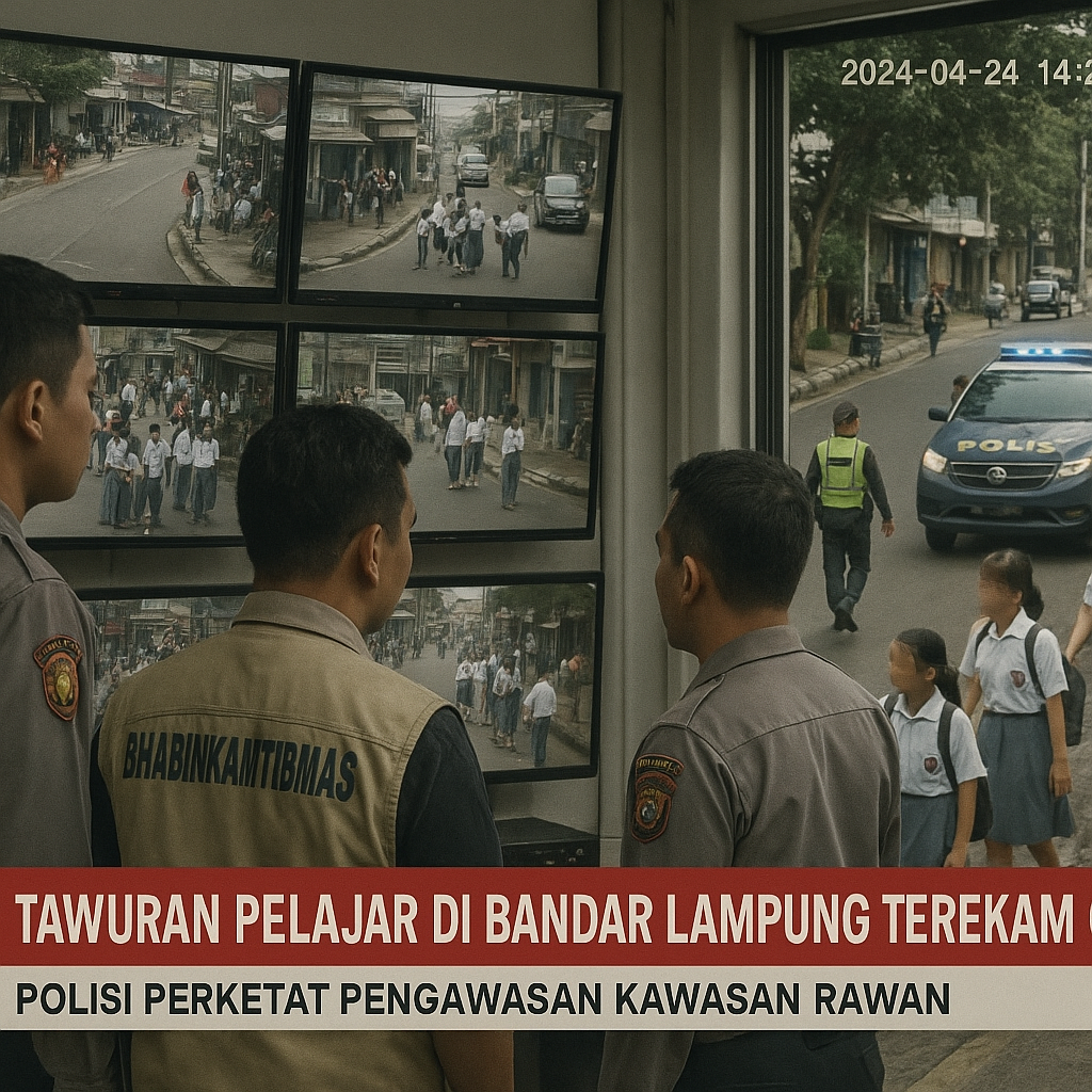 Tawuran Pelajar di Bandar Lampung Terekam CCTV, Polisi Perketat Pengawasan Kawasan Rawan