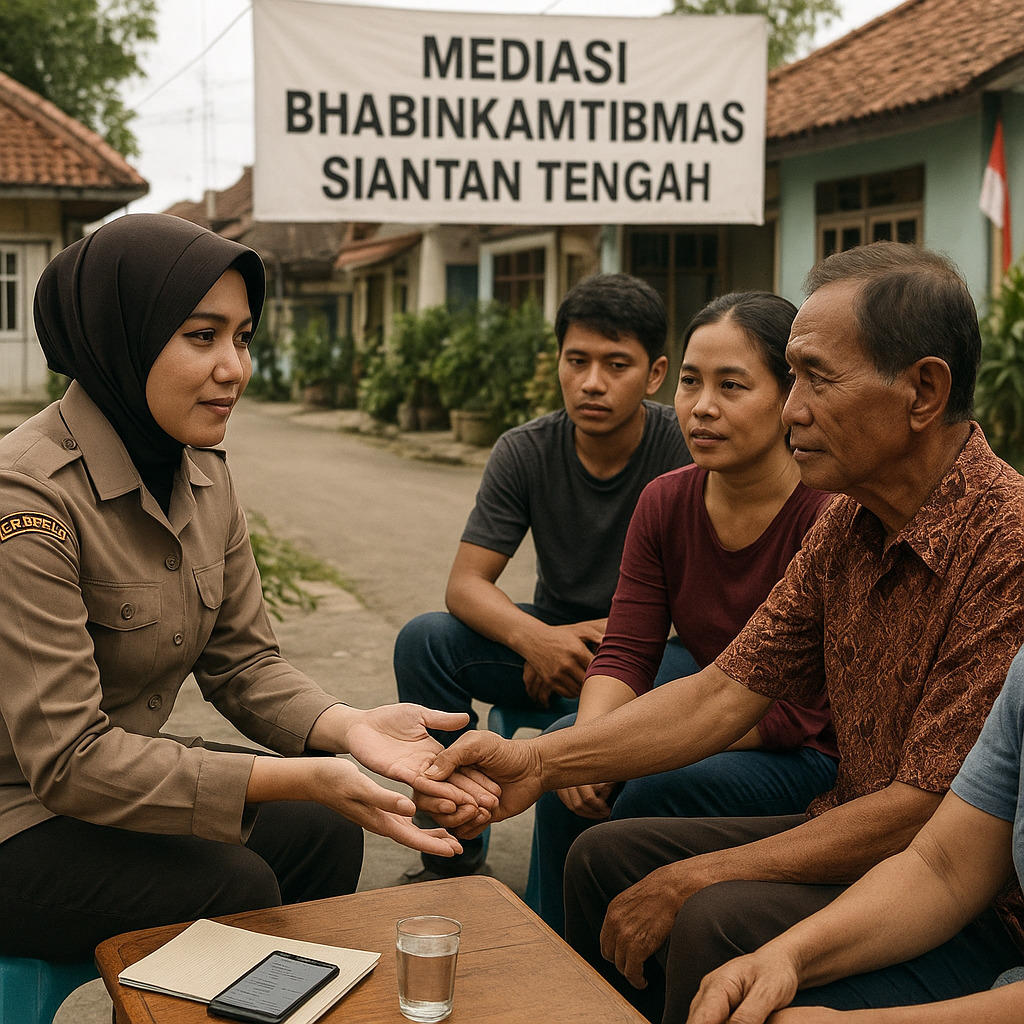 Humanis, Bhabinkamtibmas Siantan Tengah Bantu Mediasi Konflik Warga
