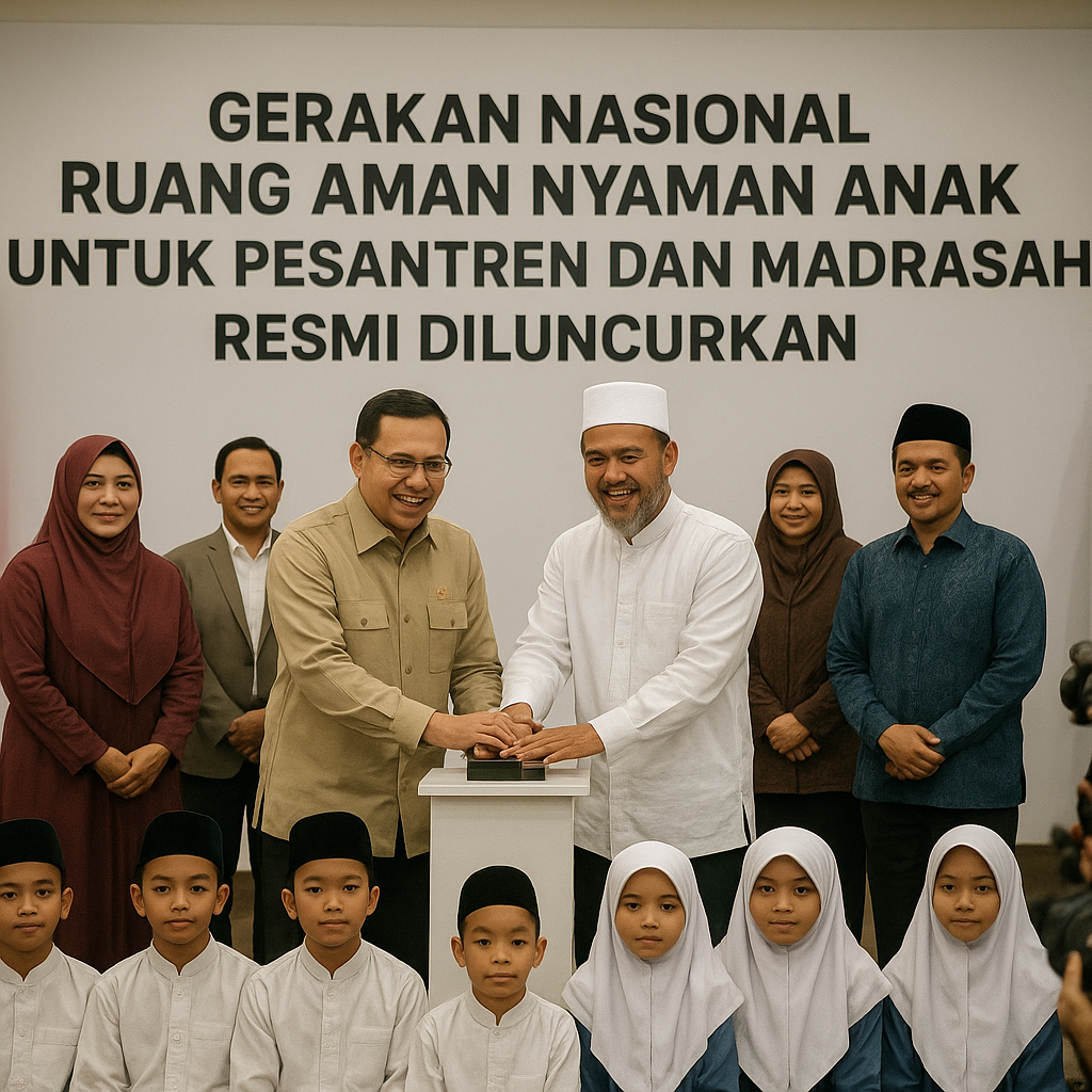 Gerakan Nasional Ruang Aman Nyaman Anak untuk Pesantren dan Madrasah Resmi Diluncurkan Tekan Kekerasan