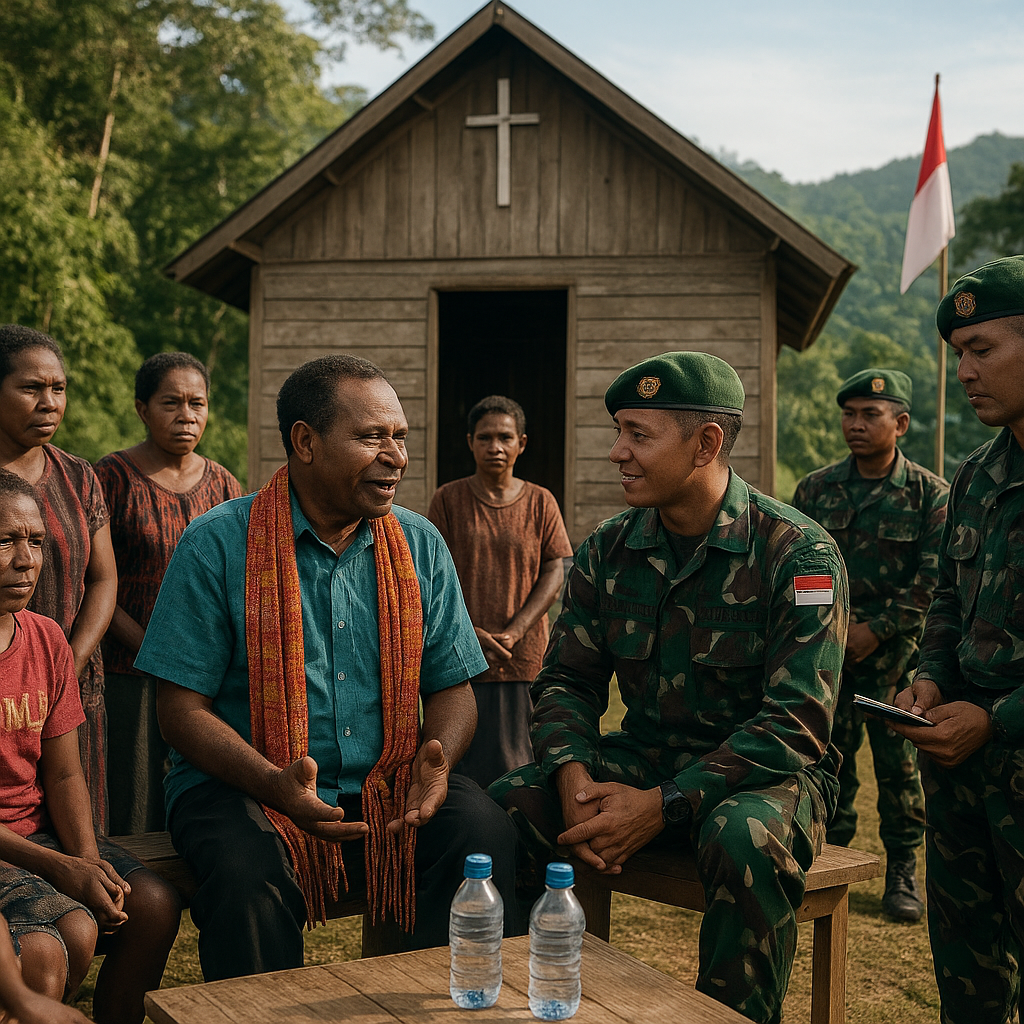 Satgas Yonif 757/GV Perkuat Sinergi dengan Tokoh Gereja dan Warga Intan Jaya: Model Pendekatan Dialogis di Daerah Rawan