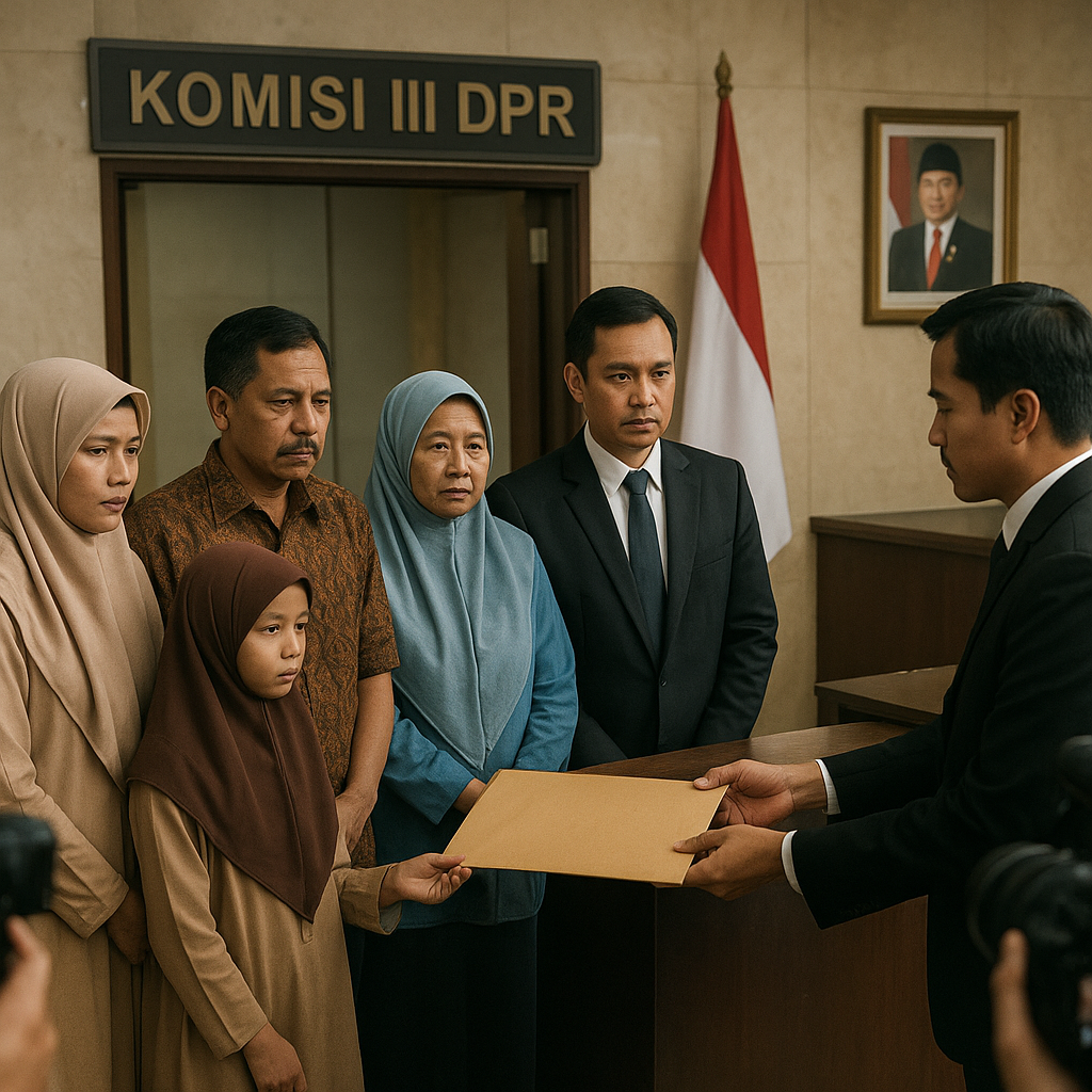 Keluarga Korban Pembakaran di Ponpes NTB Sampaikan Surat kepada Presiden di DPR