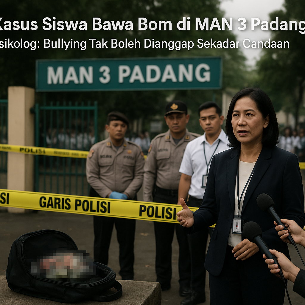 Kasus Siswa Bawa Bom di MAN 3 Padang, Psikolog: Bullying Tak Boleh Dianggap Sekadar Candaan