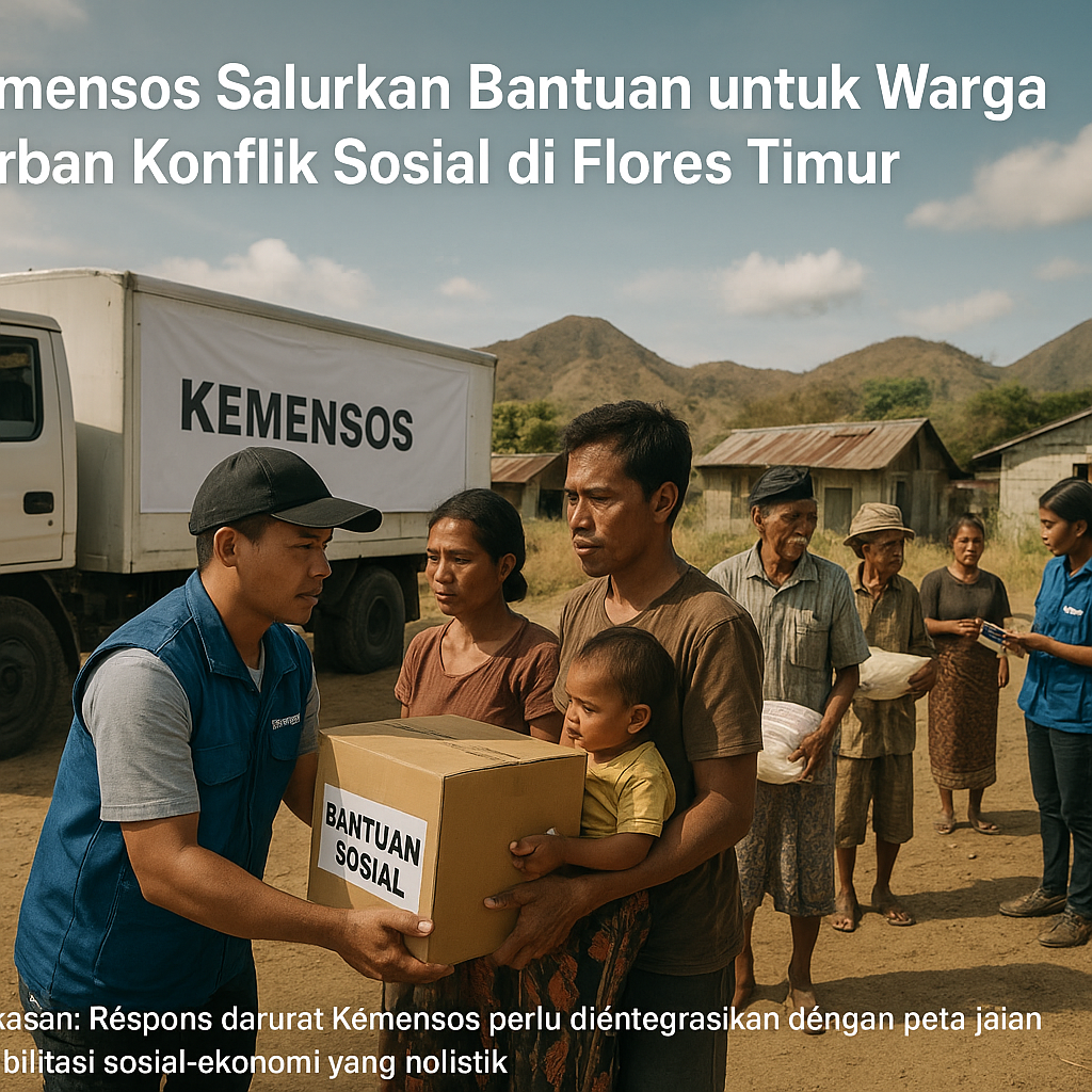 Kemensos Salurkan Bantuan untuk Warga Korban Konflik Sosial di Flores Timur