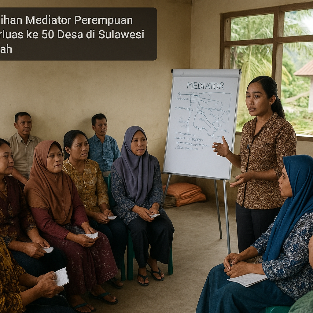 Pelatihan Mediator Perempuan Diperluas ke 50 Desa di Sulawesi Tengah untuk Tangani Konflik Pasca-Bencana