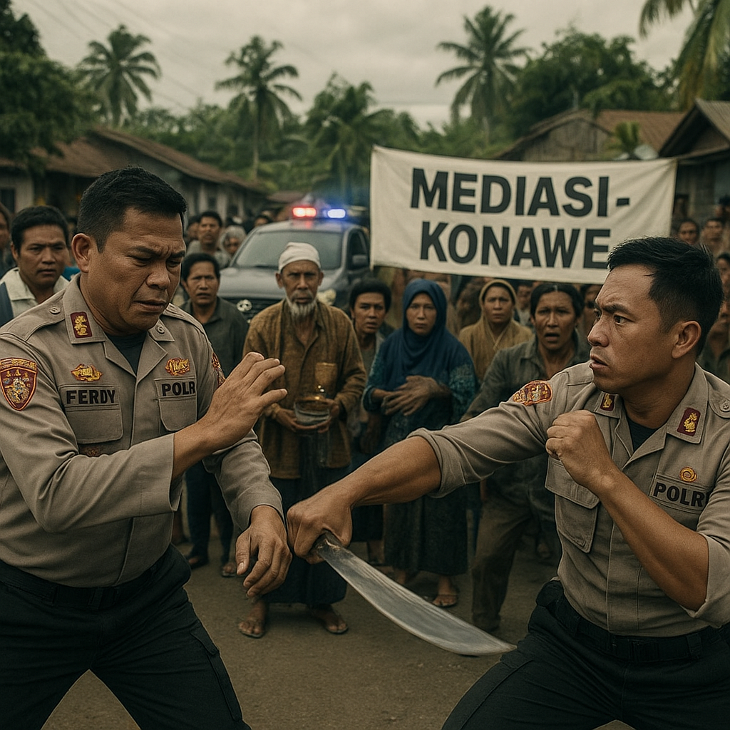 Detik-Detik 2 Polisi Diserang Sajam saat Mediasi Warga Konawe, Berawal dari Kasus Dompet Hilang