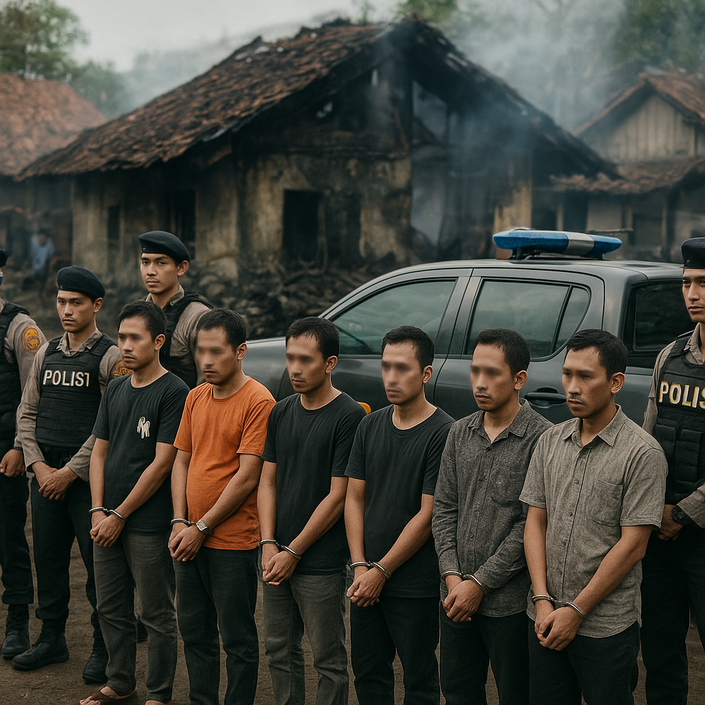 Polres Tulungagung Amankan 8 Orang Terkait Penyerangan dan Pembakaran di Ds. Jatipecaron
