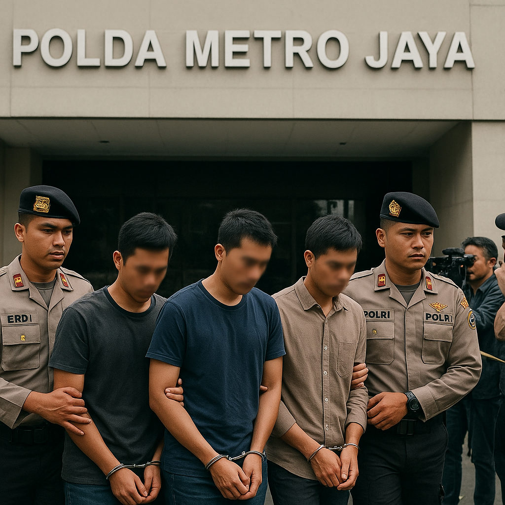 Tiga Tersangka Bentrok Tambak Menteng Ditahan di Polda Metro Jaya
