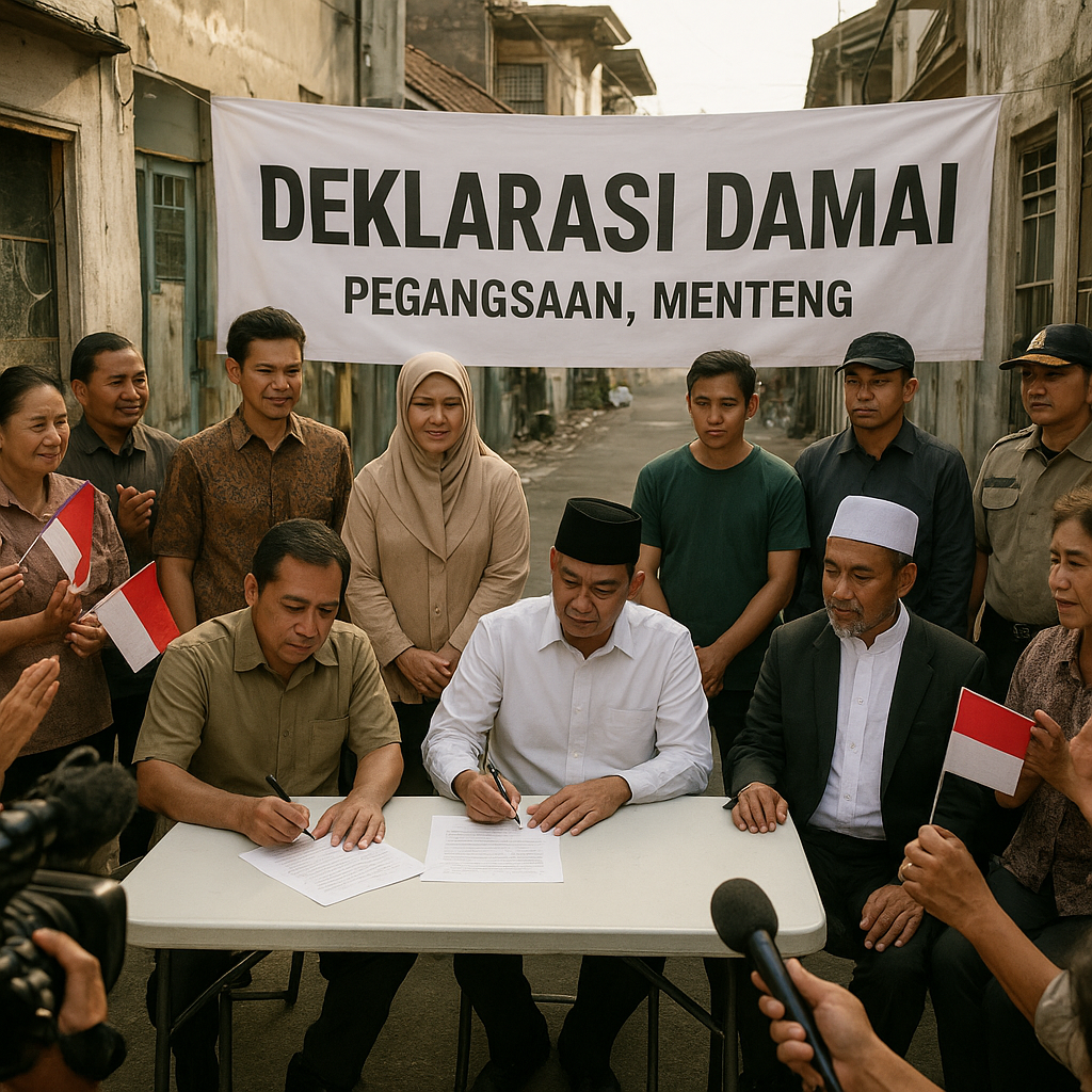 Warga Pegangsaan Sepakat Deklarasi Tolak Permusuhan Pasca-Bentrokan