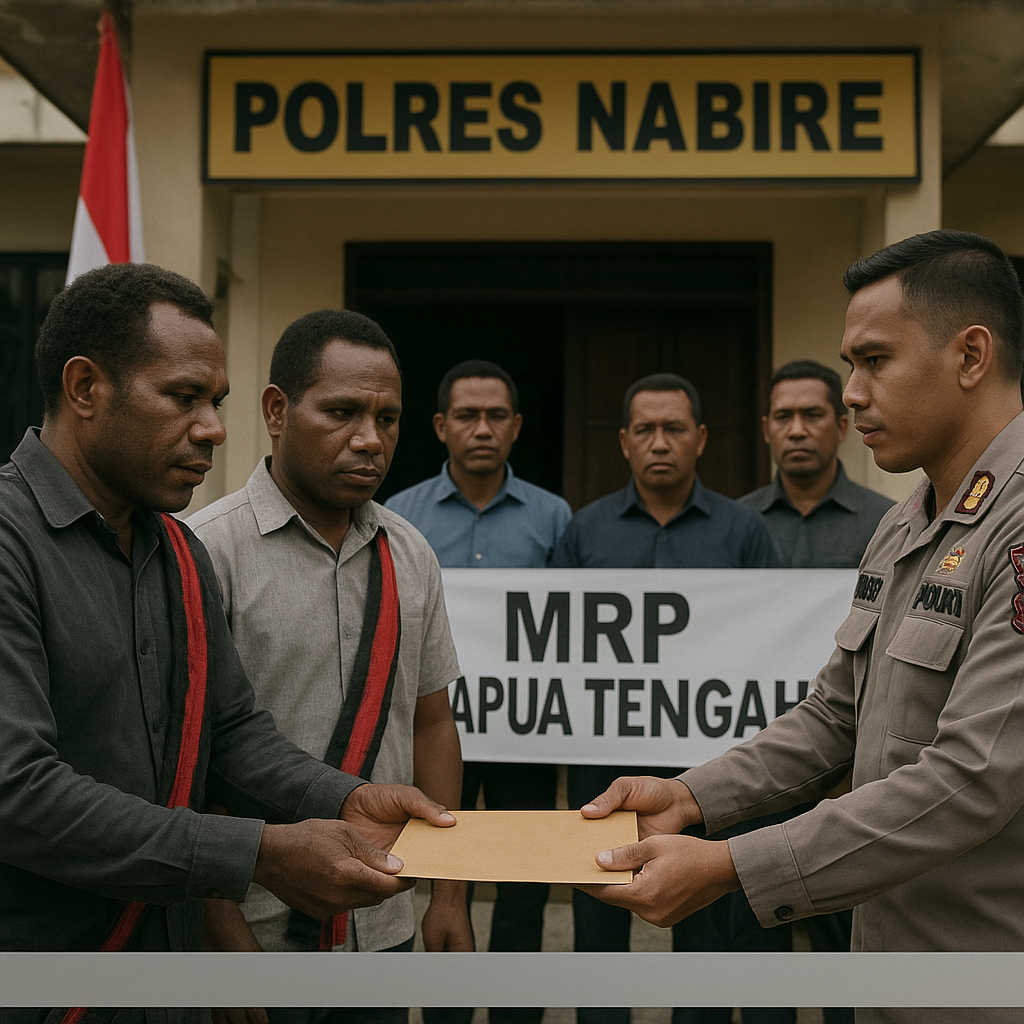 KNPB Nabire Sampaikan Surat Aksi Massa 3 Agustus 2026 ke Polres dan MRP Papua Tengah