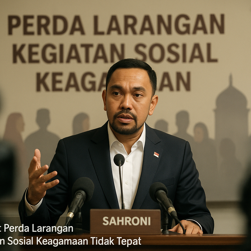 Sahroni Sebut Kebijakan Perda Larangan Kegiatan Sosial Keagamaan Tidak Tepat
