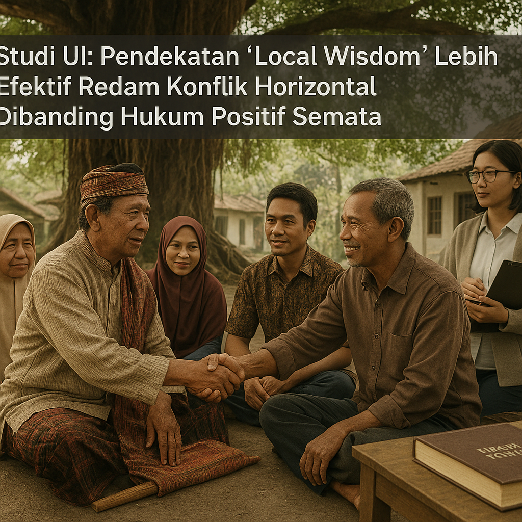 Studi UI: Pendekatan 'Local Wisdom' Lebih Efektif Redam Konflik Horizontal Dibanding Hukum Positif Semata
