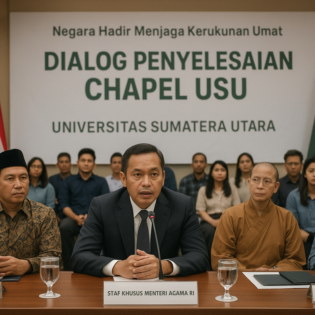 Negara Hadir Menjaga Kerukunan Umat, Staf Khusus Menteri Agama RI Pimpin Dialog Penyelesaian Chapel USU