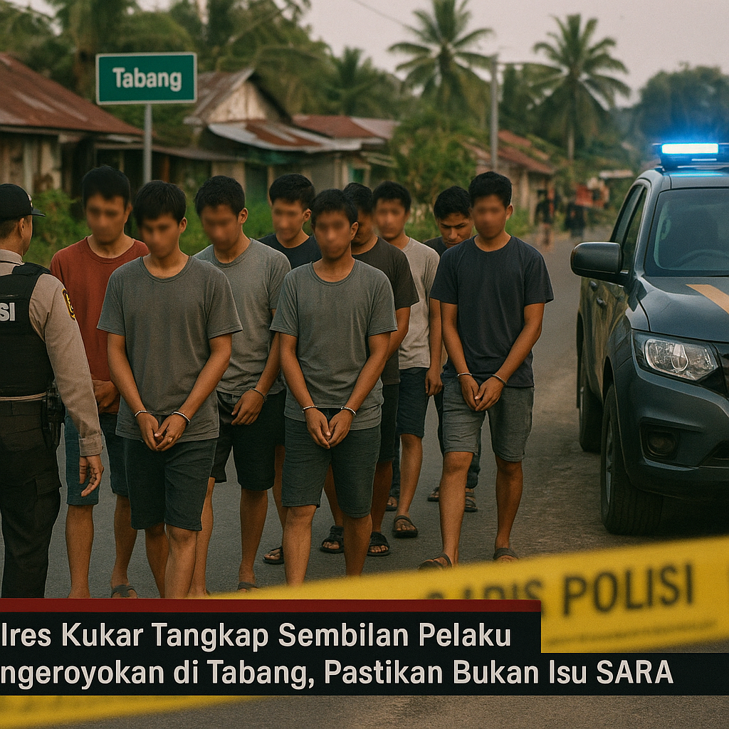 Polres Kukar Tangkap Sembilan Pelaku Pengeroyokan di Tabang, Pastikan Bukan Isu SARA