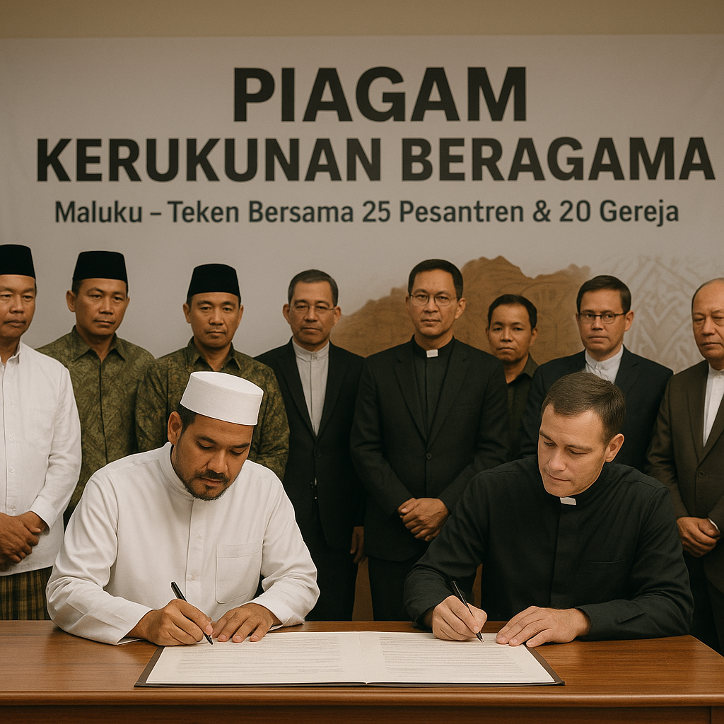 Pesantren dan Gereja di Maluku Teken Piagam Kerukunan Beragama
