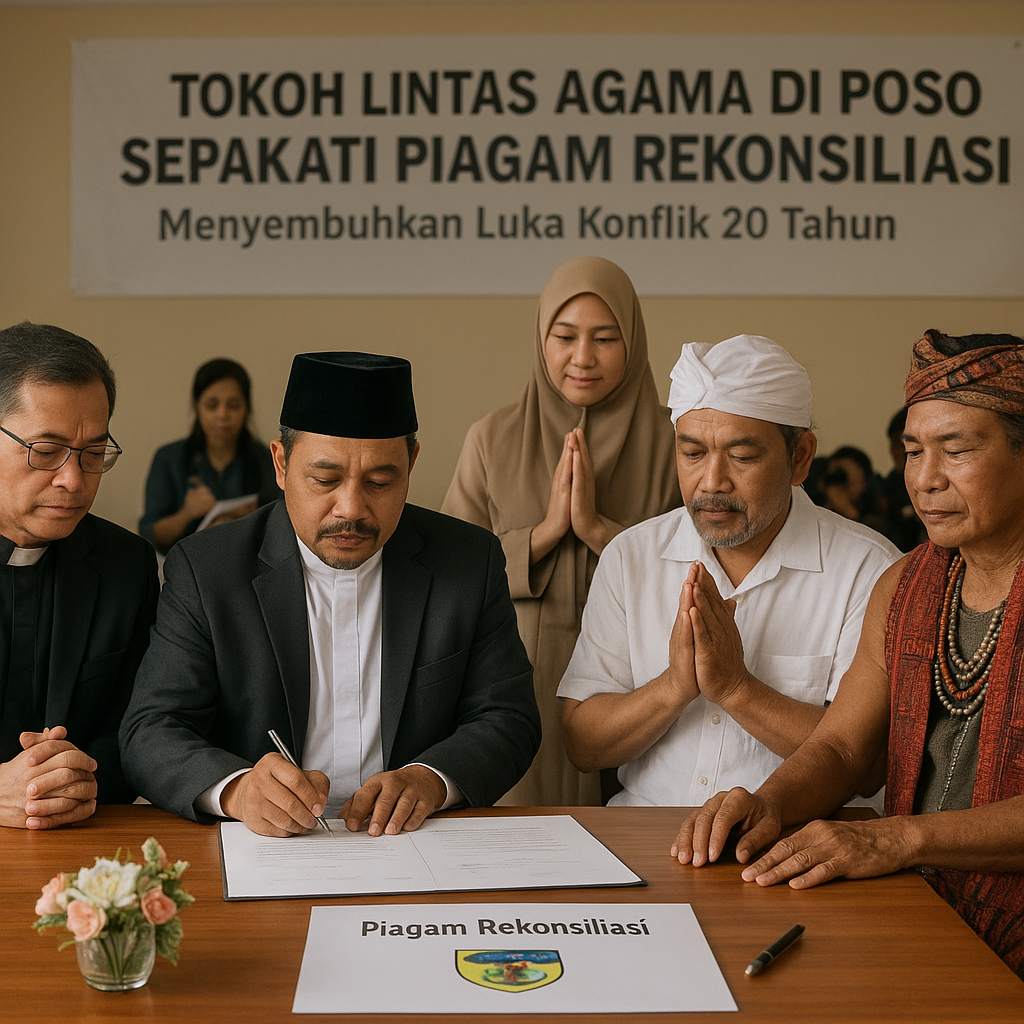 Tokoh Lintas Agama di Poso Sepakati Piagam Rekonsiliasi Akar Konflik 20 Tahun Silam