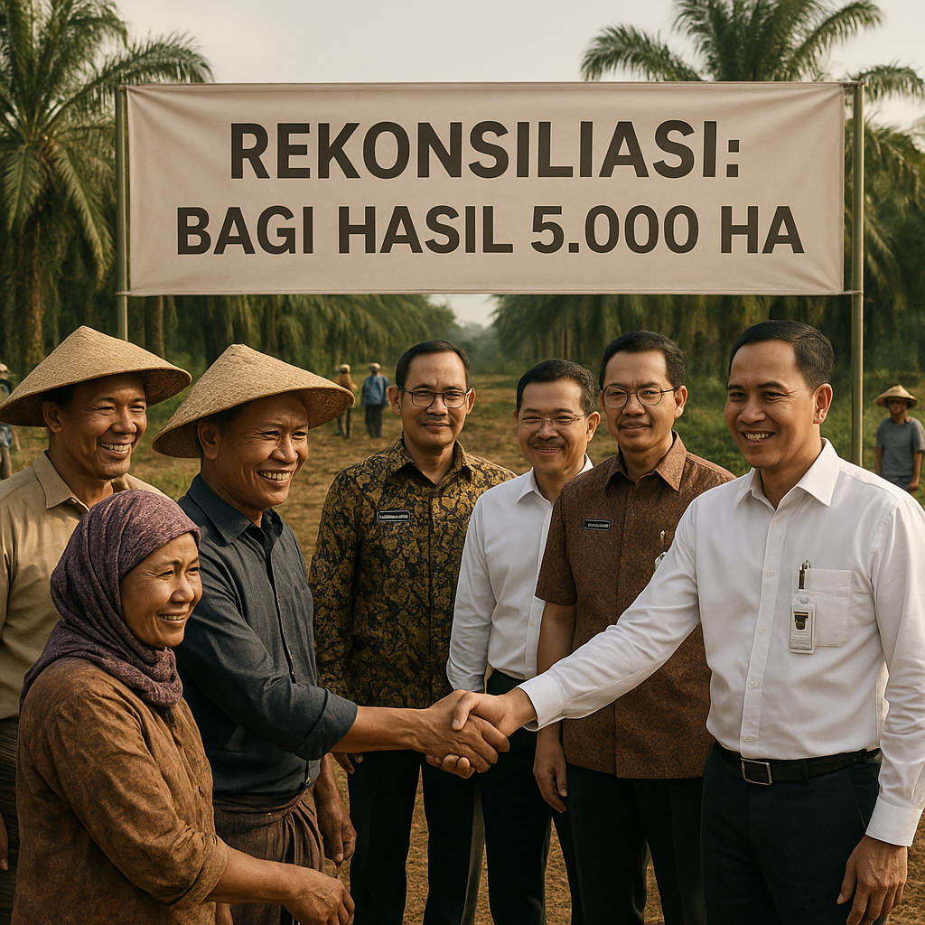 Rekonsiliasi Petani dan Perusahaan Sawit di Riau Capai Kesepakatan Bagi Hasil Lahan