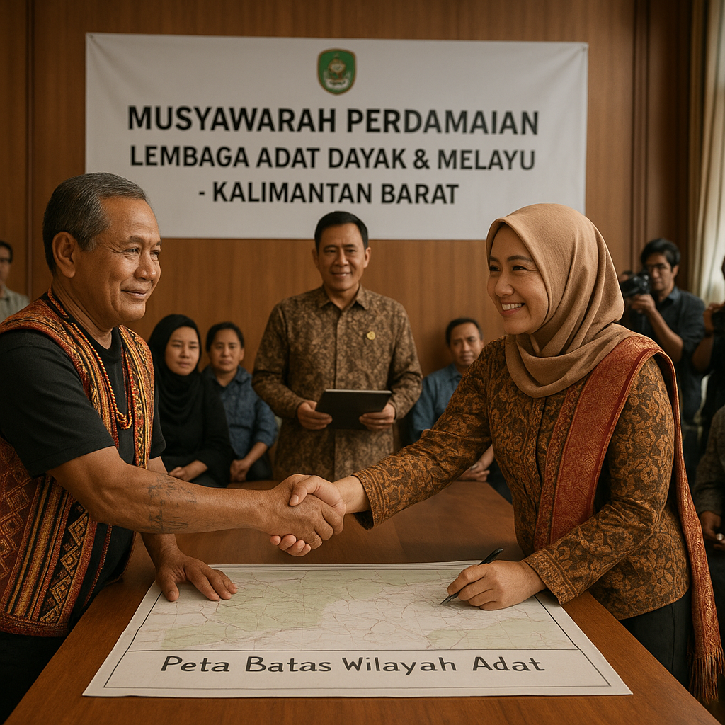 Lembaga Adat Dayak dan Melayu Gelar Musyawarah Perdamaian di Kalimantan Barat: Akar Konflik Lahan Diselesaikan