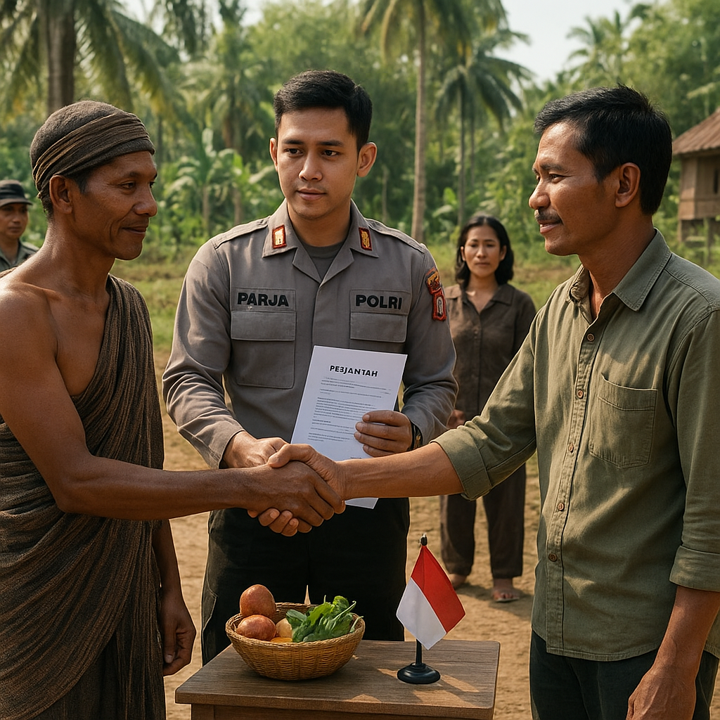 Polisi Mediasi Konflik Antara Suku Anak Dalam Dengan Warga Di Dharmasraya, Sepakat Hentikan Pengambilan Hasil Kebun Tanpa Izin