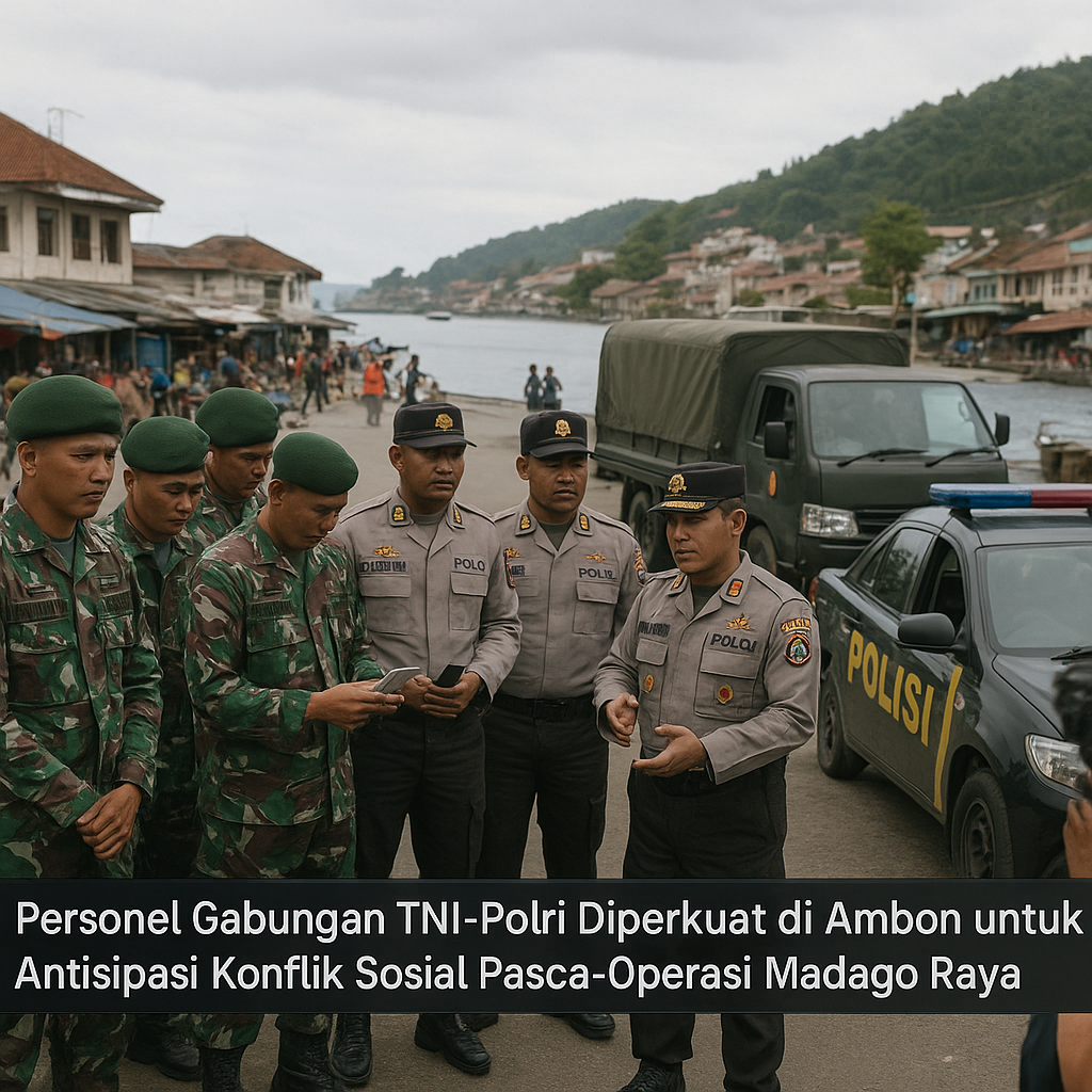 Personel Gabungan TNI-Polri Diperkuat di Ambon untuk Antisipasi Konflik Sosial Pasca-Operasi Madago Raya