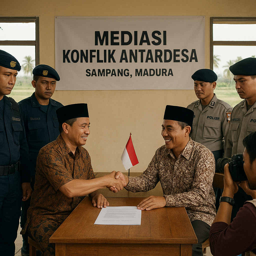 Brimob dan Polres Sampang Amankan Mediasi Konflik Antardesa di Madura