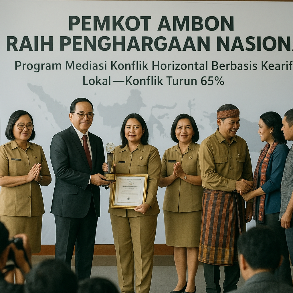 Pemkot Ambon Raih Penghargaan Nasional atas Program Mediasi Konflik Horizontal