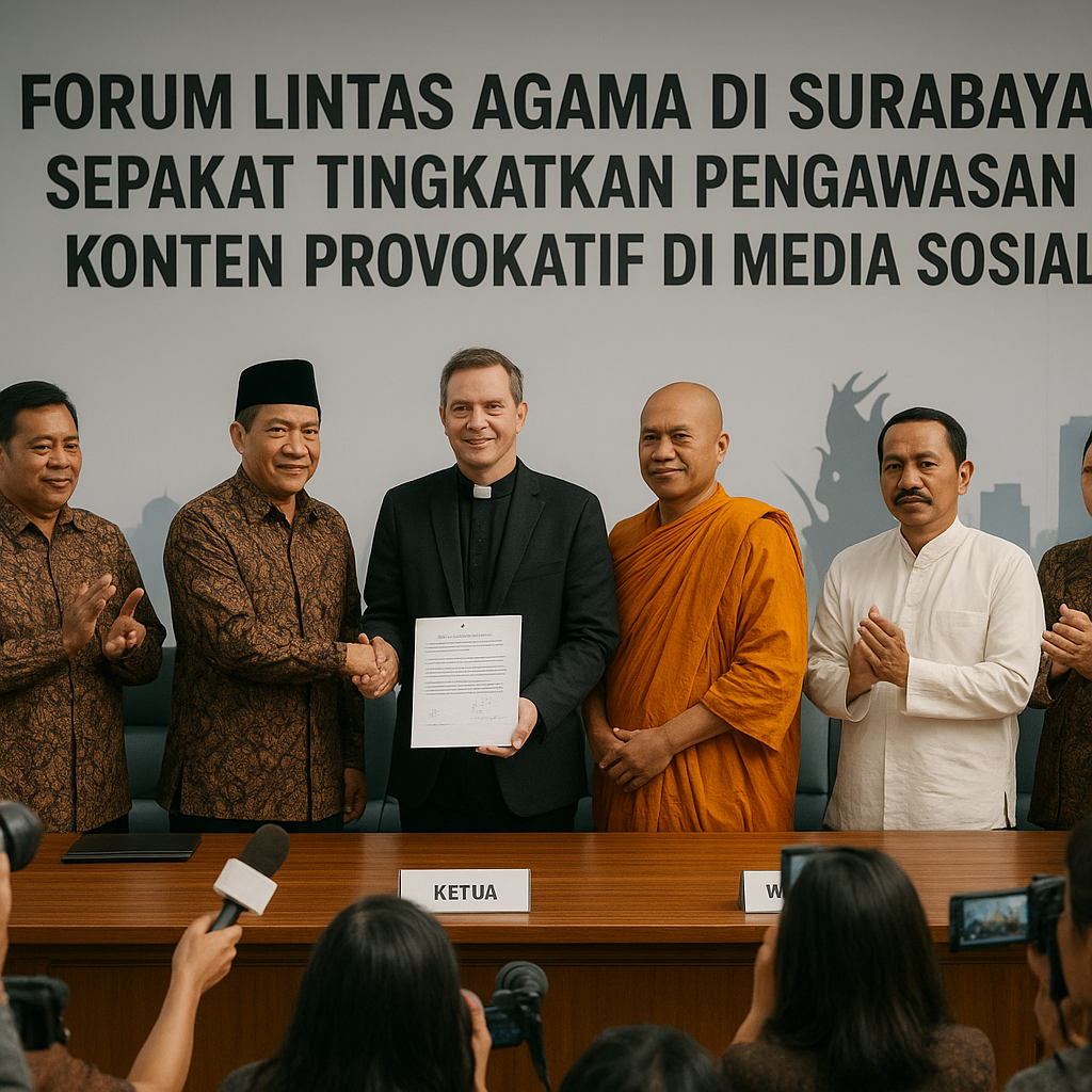 Forum Lintas Agama di Surabaya Sepakat Tingkatkan Pengawasan Konten Provokatif di Media Sosial