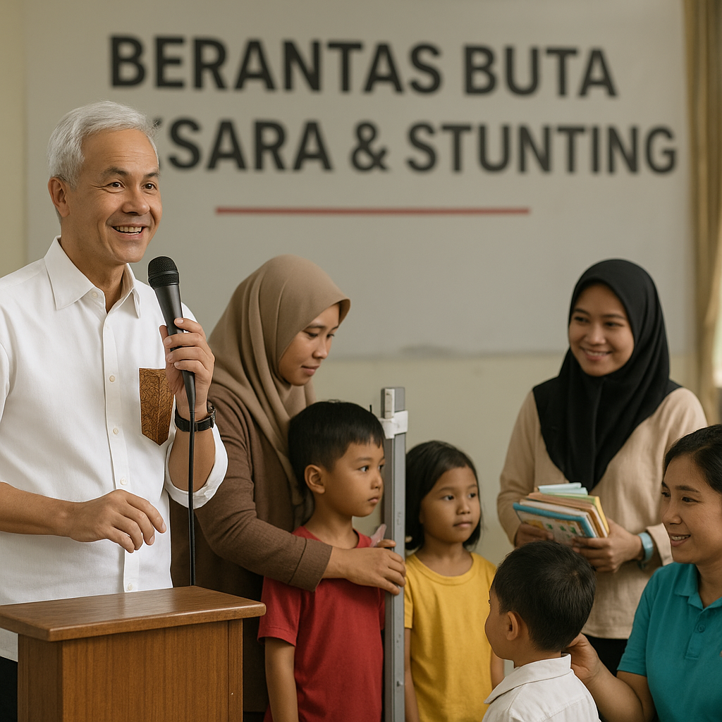 Ganjar: Persatukan Anak Bangsa Lewat Program Berantas Buta Aksara dan Stunting