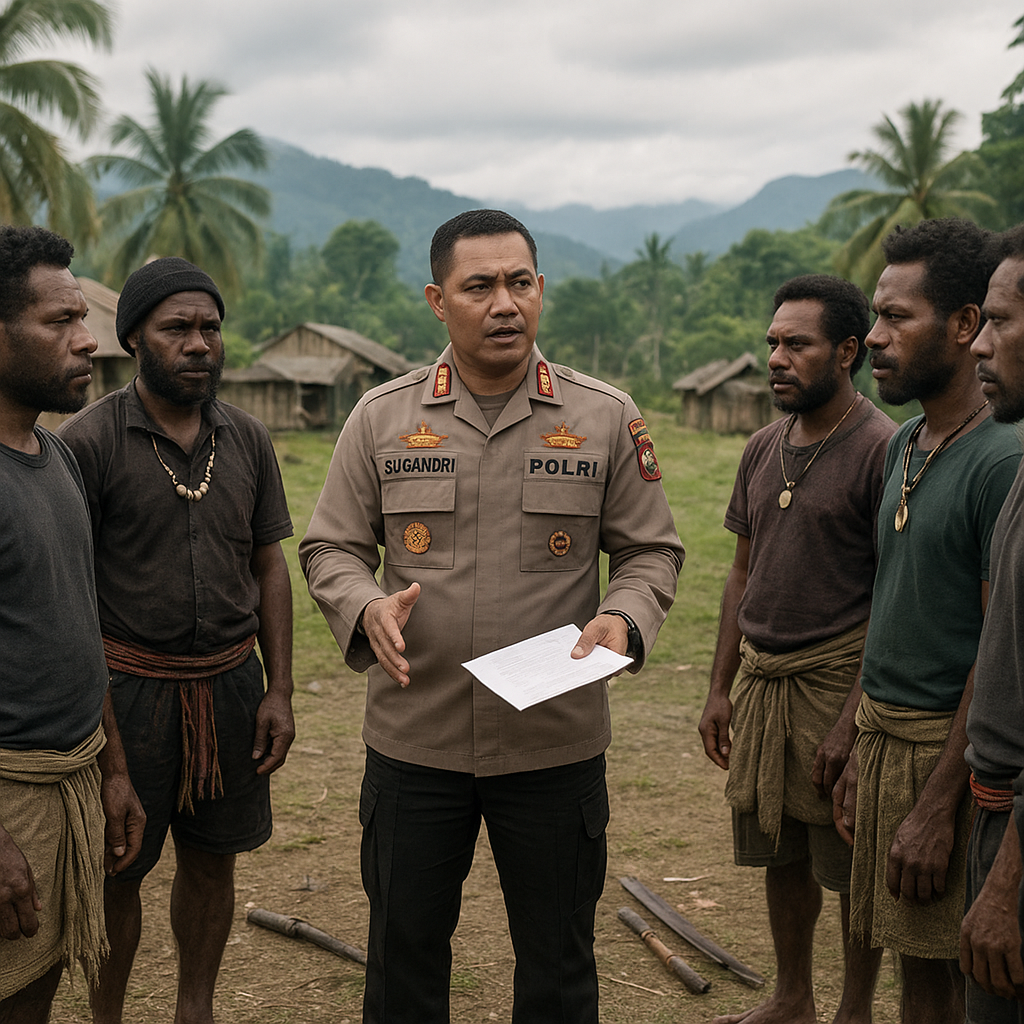 Kapolres Mimika Datangi Dua Kubu di Kwamki Narama Bawa Satu Syarat Akhiri Perang