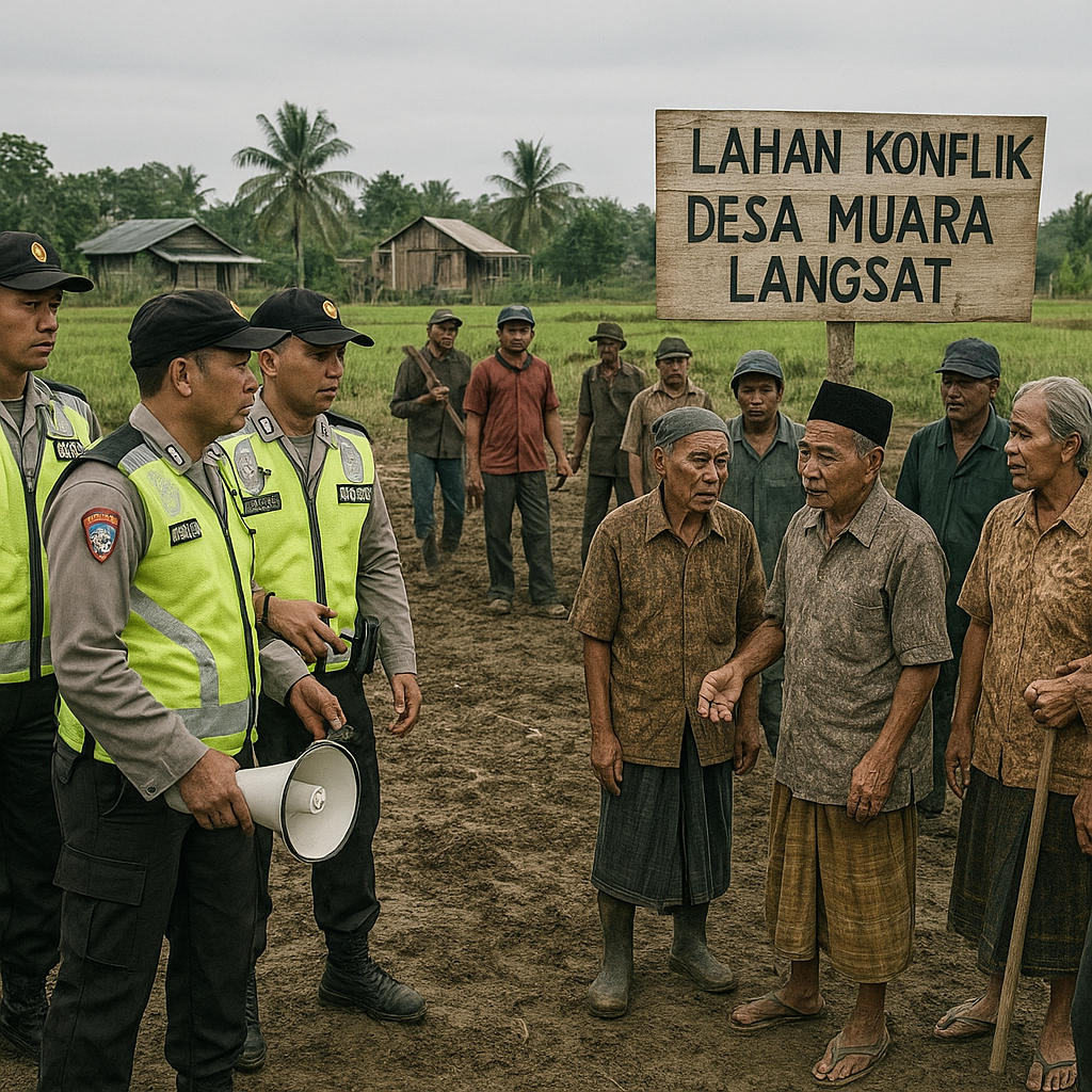 Polres Kuansing Amankan Bentrok di Lahan Konflik Desa Muara Langsat, Polisi Kedepankan Mediasi