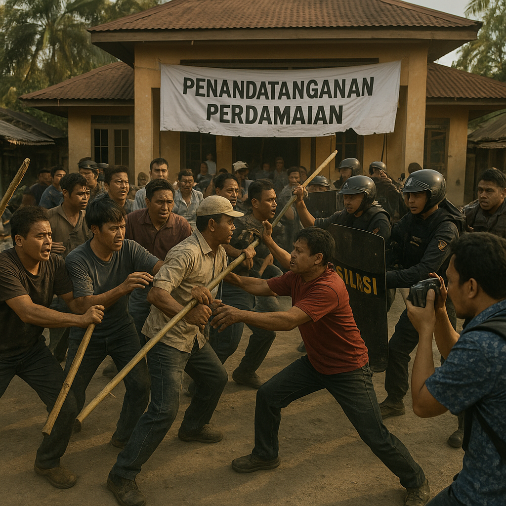 Baru Teken Perdamaian, Dua Kelompok Warga di Kuansing Malah Langsung Duel