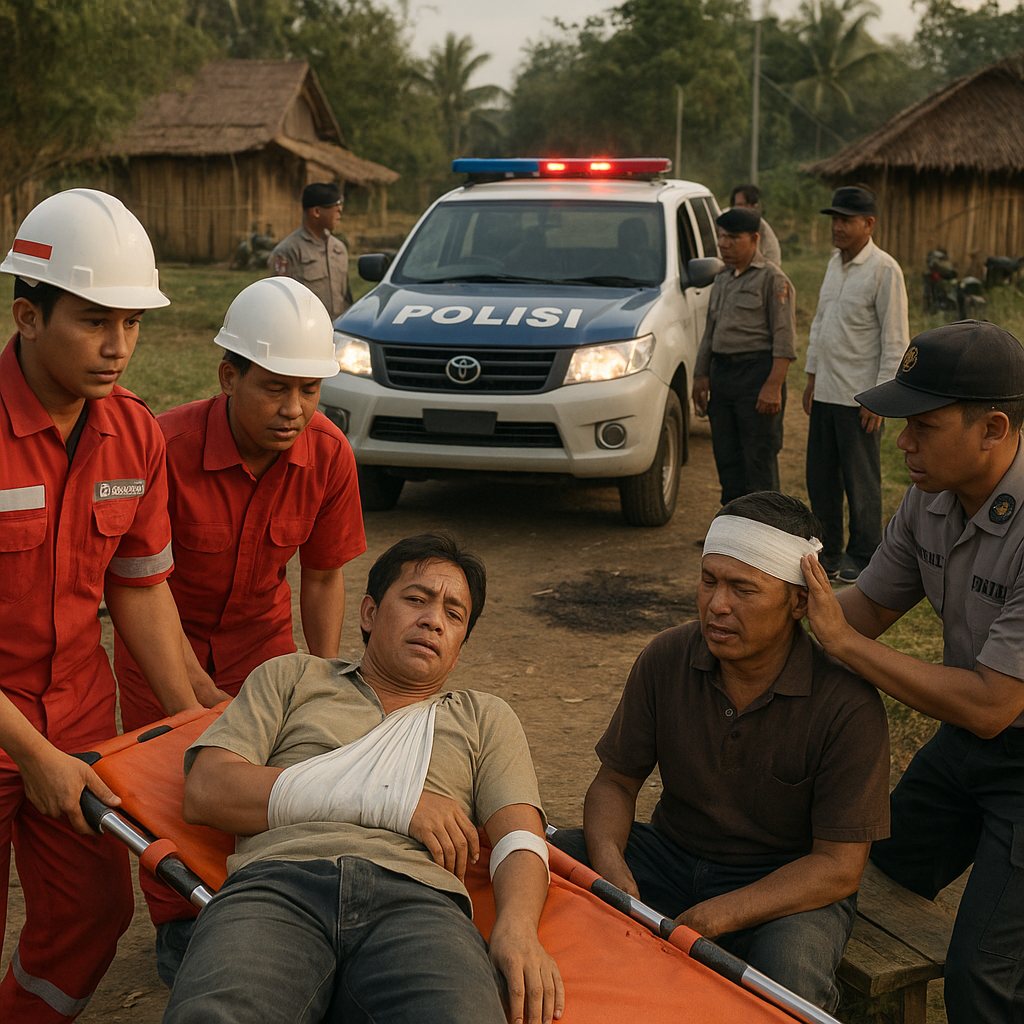 9 orang Luka - Luka Bentrok Terkait Konflik Pengelolaan Lahan di Desa Muara Lansat