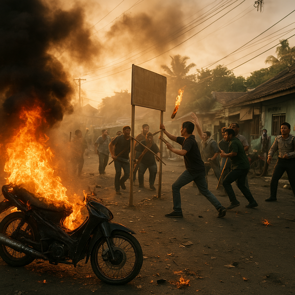 Tawuran Pecah di Ujung Bori Makassar, Sengketa Lahan Berujung Molotov dan Motor Terbakar