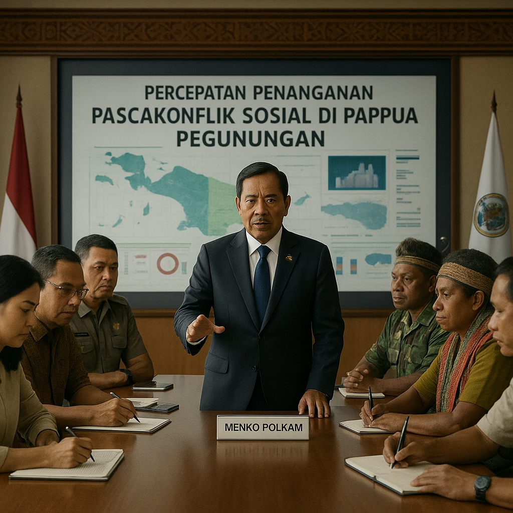 Pimpin Rakor Percepatan Penanganan Pascakonflik Sosial di Papua Pegunungan, Menko Polkam: Jangan Biarkan Rakyat Menunggu Terlalu Lama