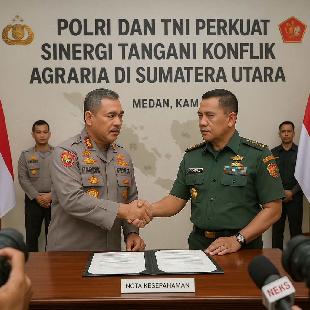 Polri dan TNI Perkuat Sinergi Tangani Konflik Agraria di Sumatera Utara