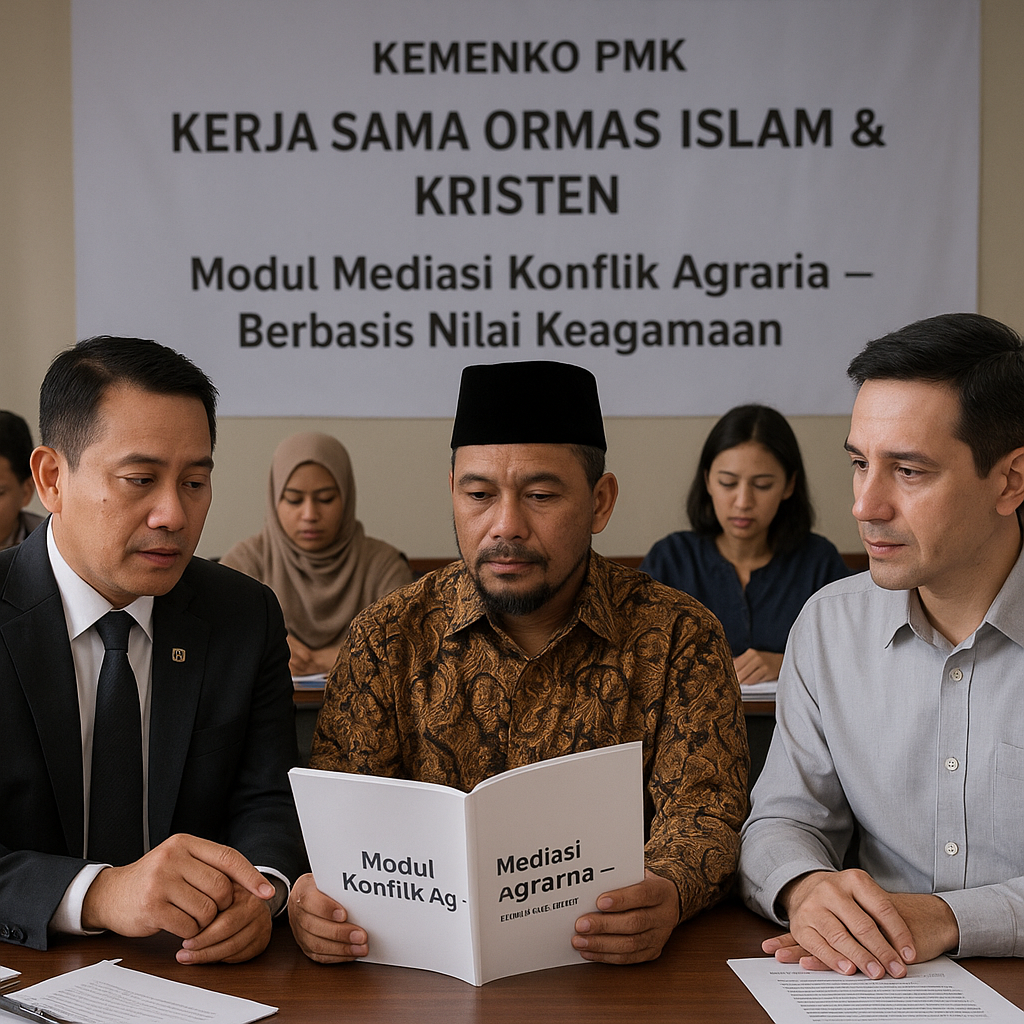 Kemenko PMK Gandeng Ormas Islam dan Kristen Kembangkan Modul Mediasi Konflik Agraria