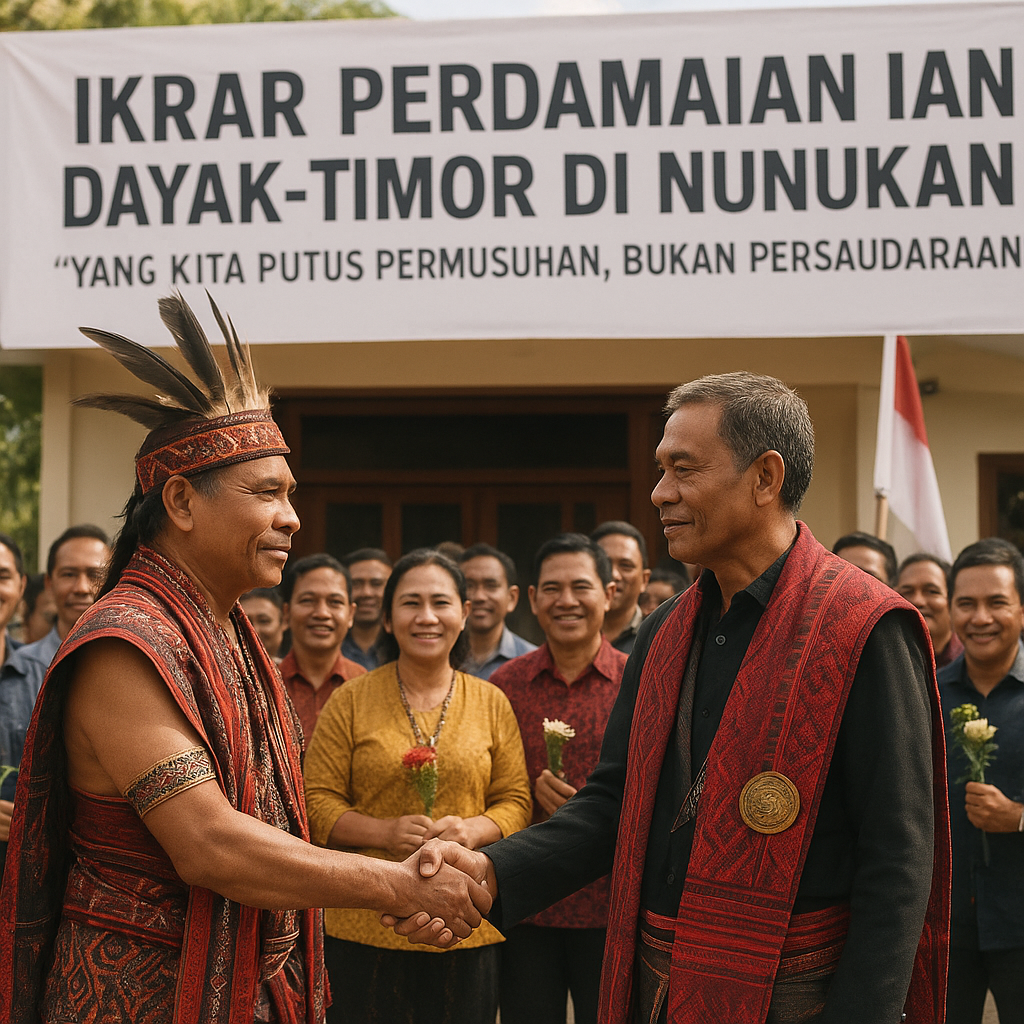 Ikrar Perdamaian Dayak-Timor di Nunukan, 'Yang Kita Putus Permusuhan, Bukan Persaudaraan'