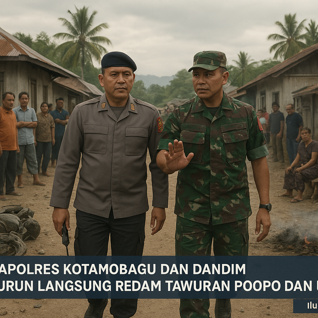 Kapolres Kotamobagu dan Dandim Turun Langsung Redam Tawuran Poopo dan Upai