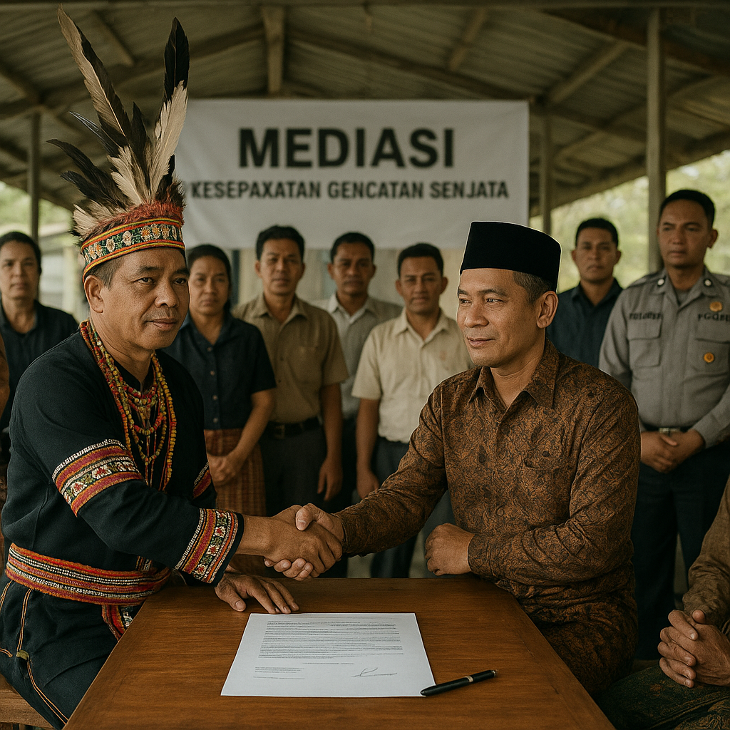 Mediasi Antarkelompok di Sampit Melibatkan Tokoh Adat Berhasil Sepakati Gencatan
