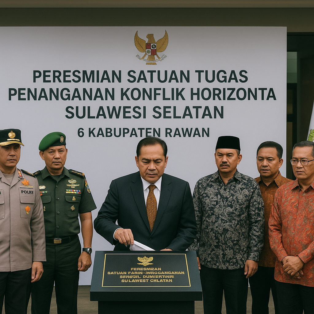 Menko Polhukam Resmikan Satuan Tugas Pengamanan Konflik Horizontal di Sulsel